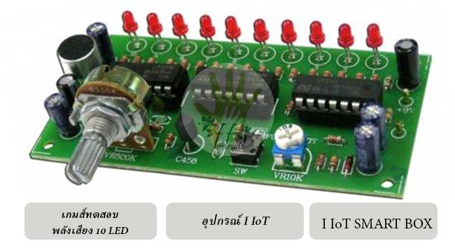 อุปกรณ์ I IoT บอร์ด แผงวงจร เกมส์ทดสอบพลังเสียง 10 LED วียูมิเตอร์และไฟกระพริบควบคุมด้วยเสียง
